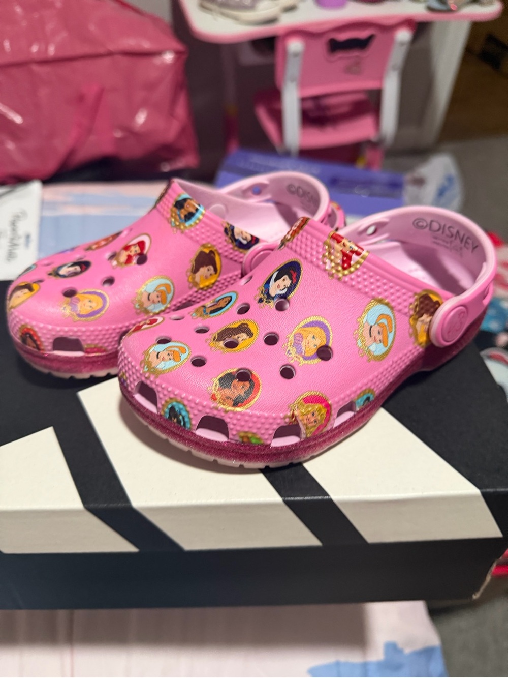 Disney Pink Kids' Princess Clog Sandals with Character Medallions